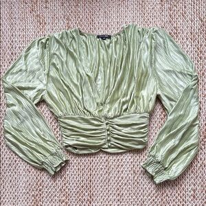 Green Ruched Women's Top